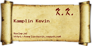 Kamplin Kevin névjegykártya